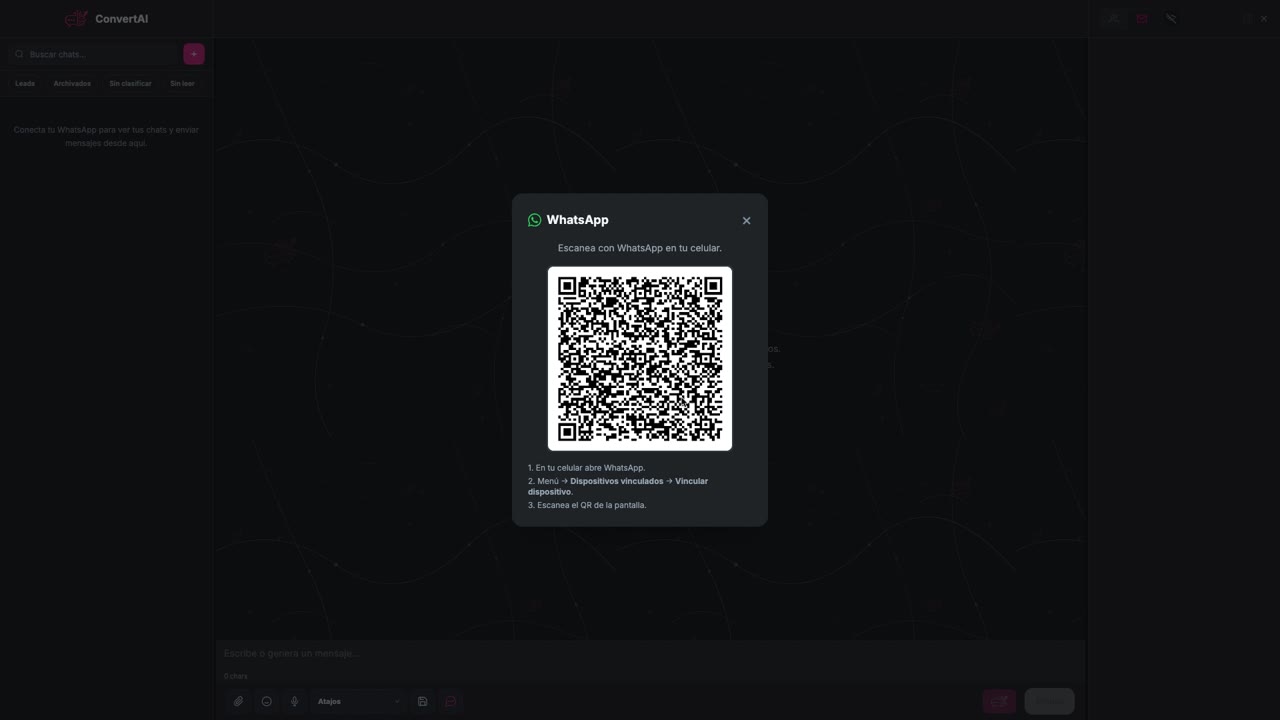 Vinculación de un dispositivo a WhatsApp mediante código QR